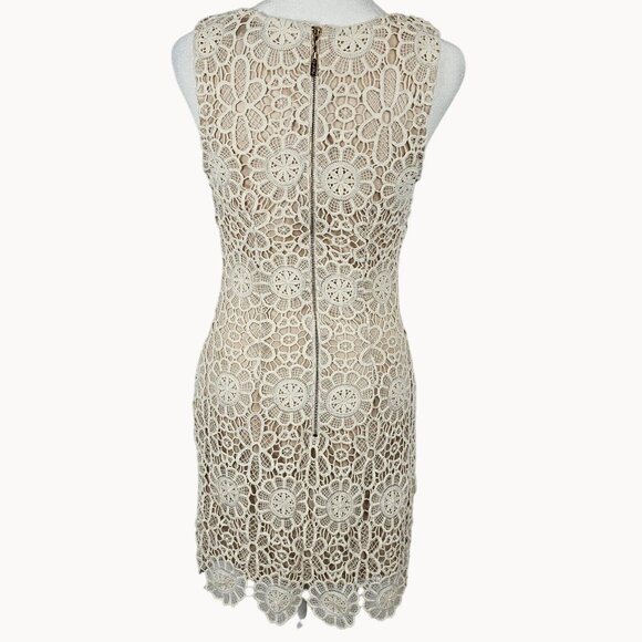 Boho Victorian Antique Revival Lace Short Party Glam Dress Joseph Ribkoff 6 Whit - Picture 7 of 16